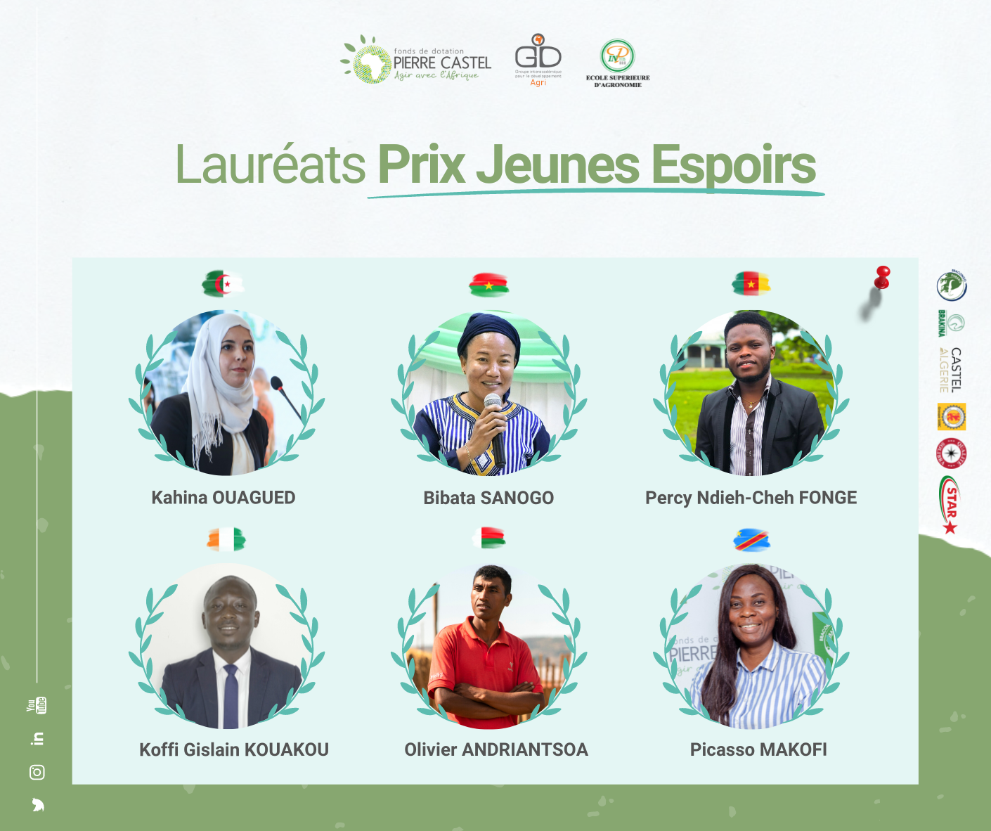 Lauréats Prix Jeunes Espoirs - Pour une agriculture et une alimentation durables