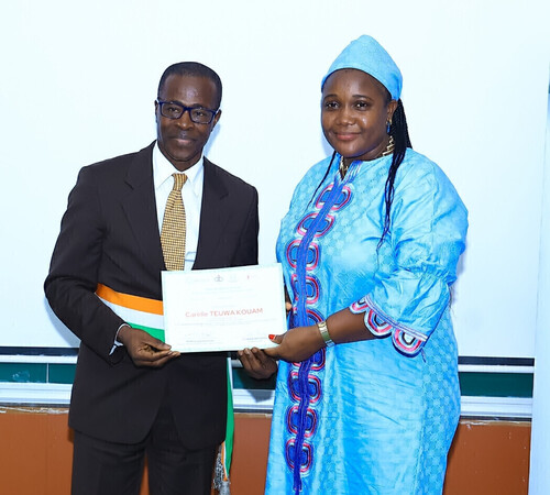 Remise de certificat à Carelle TEUWA KOUAM - Prix Jeunes Espoirs 2025