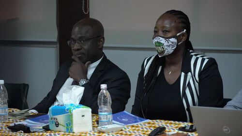 Pierre De Gaétan Njikam, Directeur Général du Fonds Pierre Castel et Sylvana Akossi, Responsable Communication interne Solibra